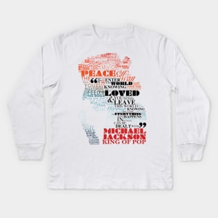 Michael Jackson - King Of Pop Typography - Type A Kids Long Sleeve T-Shirt